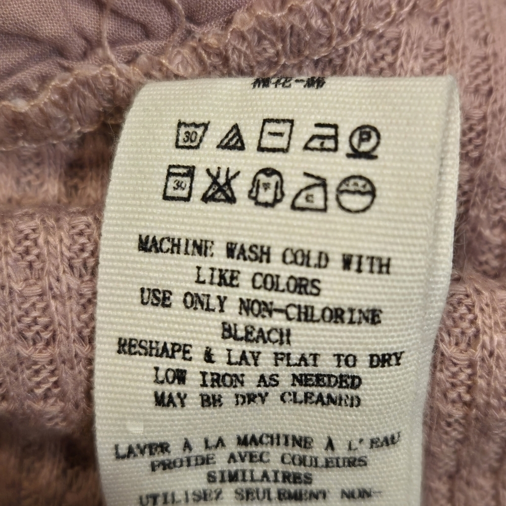 Free People Sweetest Thing Pink Crochet Lace Thermal Romantic Cottagecore XS - Picture 10 of 10